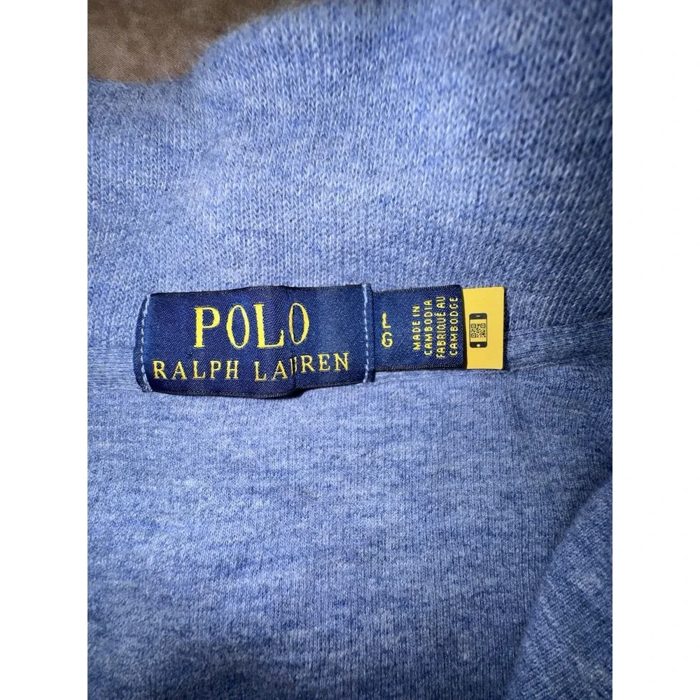 Ralph Lauren Long Sleeve 1/4 Zip Mock Neck Sweater Light Blue L